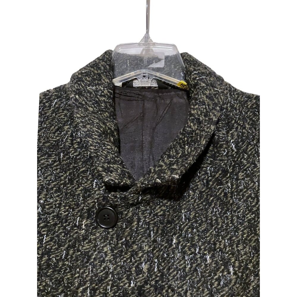 Vintage Falcone Tweed Overcoat 42 Coat Double Breasted USA Minimalist Capsule - Picture 2 of 14